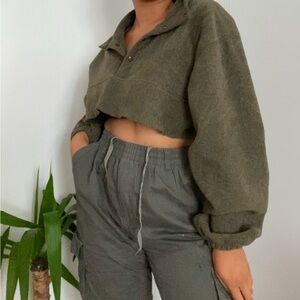 Fleece cropped sweater